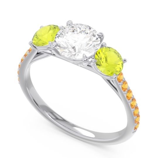 Three Stone Pave Trivisti Ring