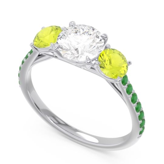Three Stone Pave Trivisti Ring