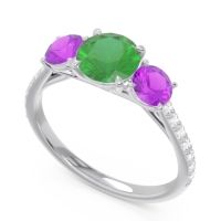 Three Stone Pave Trivisti Ring
