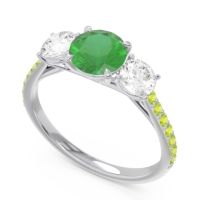 Three Stone Pave Trivisti Ring