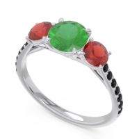 Three Stone Pave Trivisti Ring