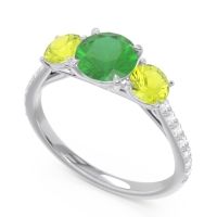 Three Stone Pave Trivisti Ring