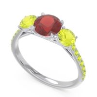 Three Stone Pave Trivisti Ring