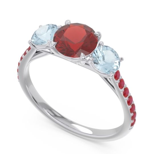 Three Stone Pave Trivisti Ring