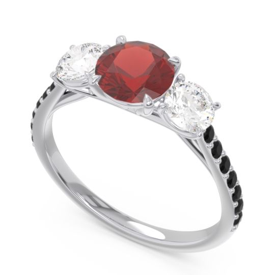 Three Stone Pave Trivisti Ring