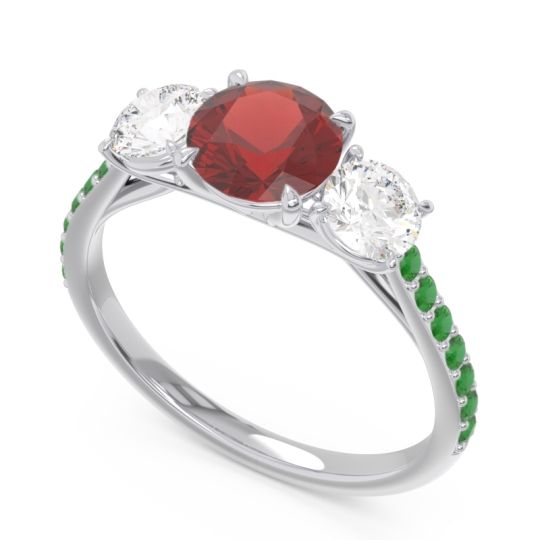Three Stone Pave Trivisti Ring