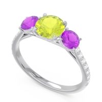 Three Stone Pave Trivisti Ring