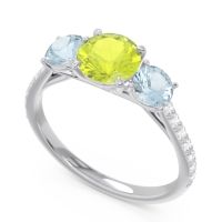 Three Stone Pave Trivisti Ring