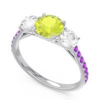 Three Stone Pave Trivisti Ring