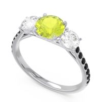 Three Stone Pave Trivisti Ring