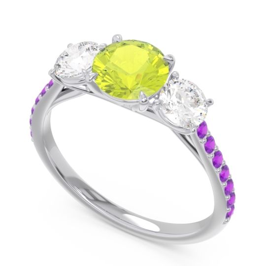 Three Stone Pave Trivisti Ring