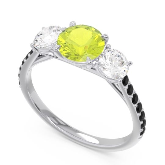Three Stone Pave Trivisti Ring