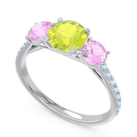 Three Stone Pave Trivisti Ring