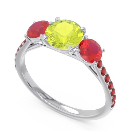 Three Stone Pave Trivisti Ring