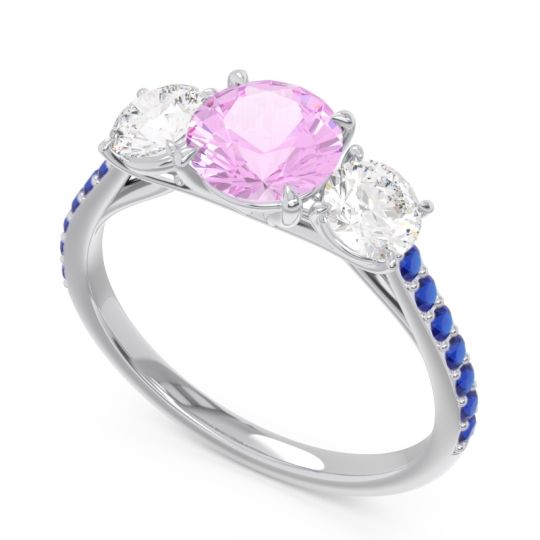 Three Stone Pave Trivisti Ring