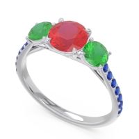 Three Stone Pave Trivisti Ring