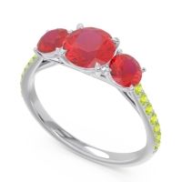 Three Stone Pave Trivisti Ring