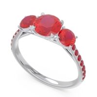 Three Stone Pave Trivisti Ring