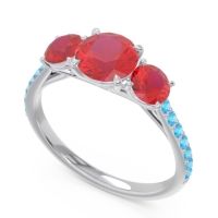 Three Stone Pave Trivisti Ring