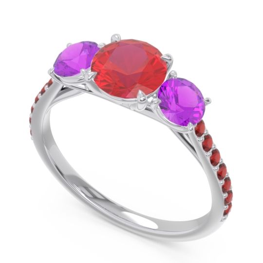 Three Stone Pave Trivisti Ring