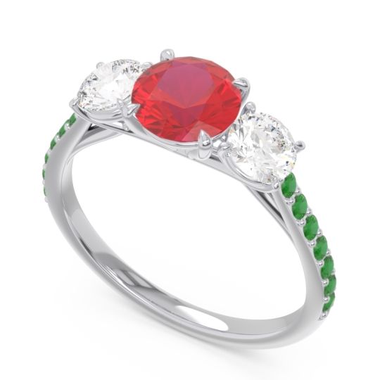 Three Stone Pave Trivisti Ring