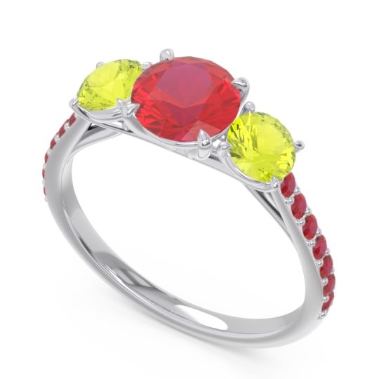 Three Stone Pave Trivisti Ring