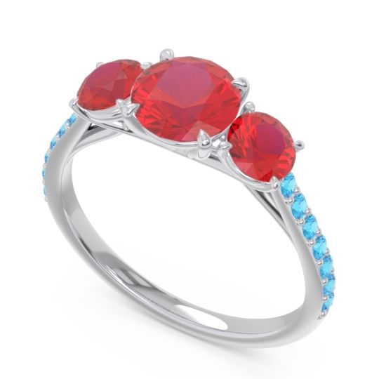 Three Stone Pave Trivisti Ring