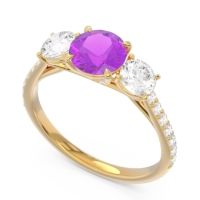 Three Stone Pave Trivisti Ring