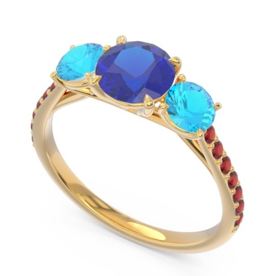 Three Stone Pave Trivisti Ring