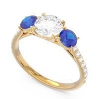 Three Stone Pave Trivisti Ring