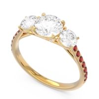 Three Stone Pave Trivisti Ring
