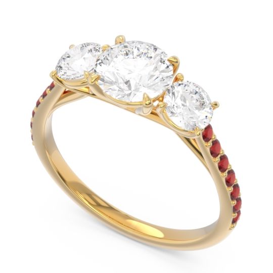 Three Stone Pave Trivisti Ring