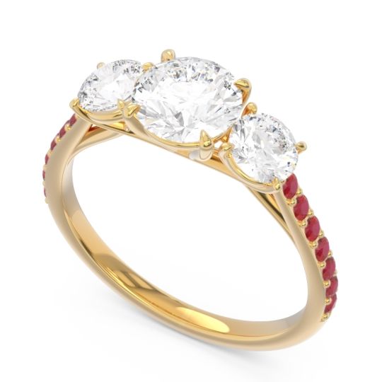 Three Stone Pave Trivisti Ring