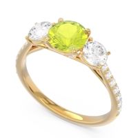 Three Stone Pave Trivisti Ring