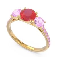 Three Stone Pave Trivisti Ring