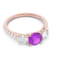 Three Stone Pave Trivisti Ring
