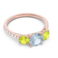 Three Stone Pave Trivisti Ring