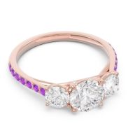 Three Stone Pave Trivisti Ring