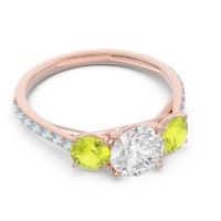 Three Stone Pave Trivisti Ring