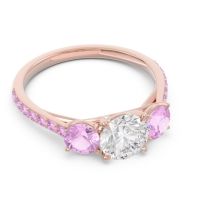 Three Stone Pave Trivisti Ring