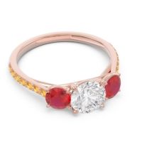 Three Stone Pave Trivisti Ring