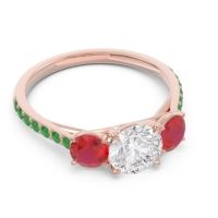 Three Stone Pave Trivisti Ring