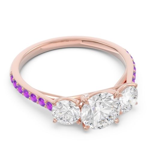 Three Stone Pave Trivisti Ring