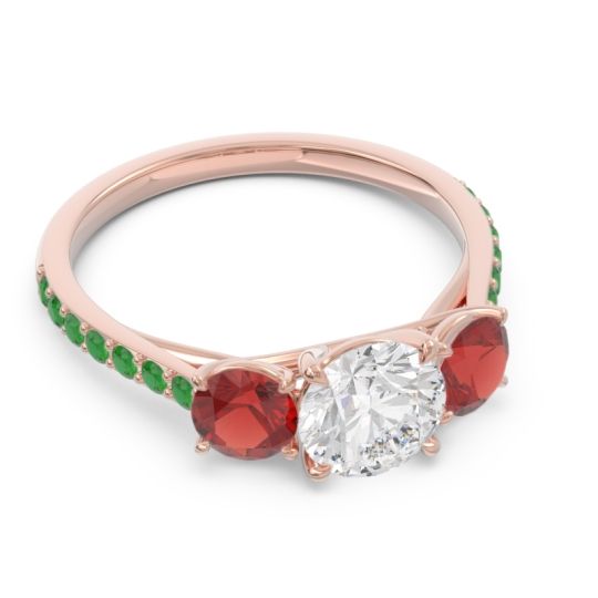 Three Stone Pave Trivisti Ring