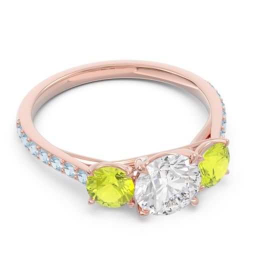 Three Stone Pave Trivisti Ring