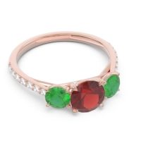 Three Stone Pave Trivisti Ring