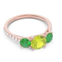 Three Stone Pave Trivisti Ring