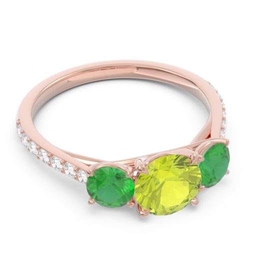 Three Stone Pave Trivisti Ring
