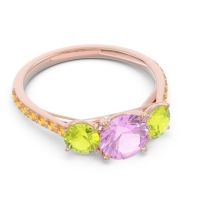 Three Stone Pave Trivisti Ring