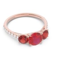 Three Stone Pave Trivisti Ring